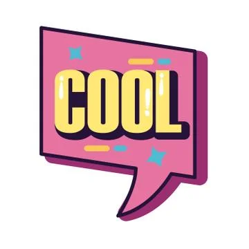 Slang speech bubble with cool word line and fill style Stock Illustration