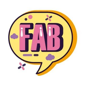 Slang speech bubble with fab word line and fill style Stockillustratie