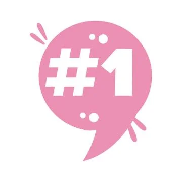 Slang speech bubble with number one silhouette style Illustrazione stock