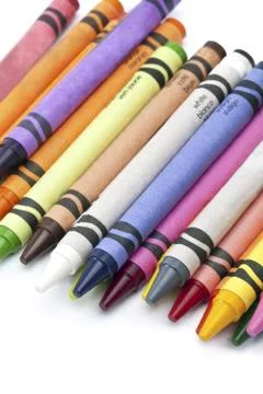 Slant crayons Stock Photos