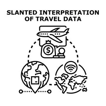 Slanted interpretation of global travel data Stock Illustration