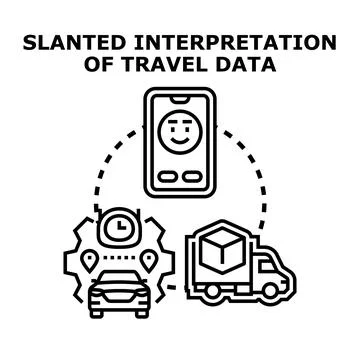 Slanted interpretation of travel data icon concept Stock Illustration