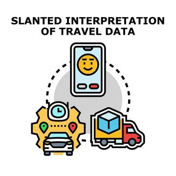 Slanted interpretation of travel data icon concept Stock Illustration