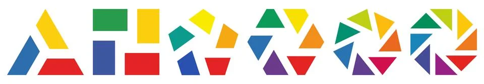 Slanted rectangles or triangle arranged in circle pattern - version with th.. イラスト素材