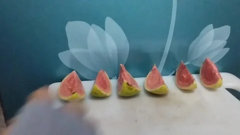 Slanted slice view of red crystal pink Stock Footage 229255361