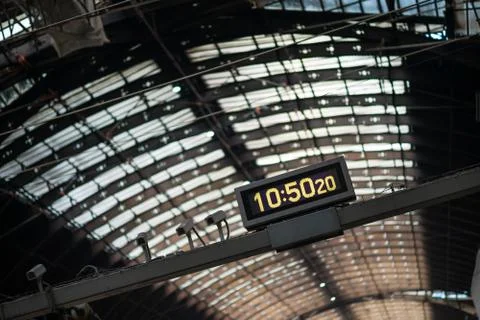 Slanted station time Stock Photos