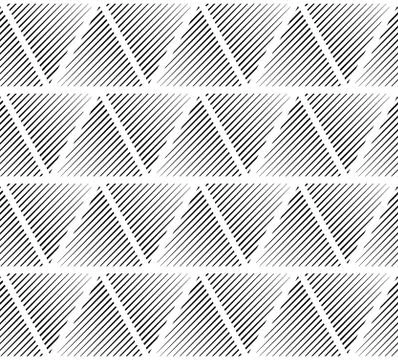Slanting lines clipped in triangles. Seamlessly repeatable pattern. 스톡 일러스트