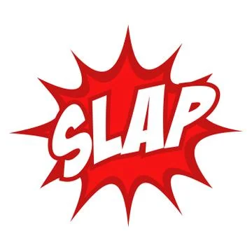Slap text in comic splash icon Stock Illustration
