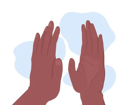 Slapping hands 2D vector isolated illustration Stock Illustration