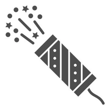 Slapstick solid icon, New Year concept, petard sign on white background 스톡 일러스트