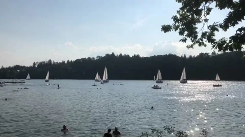 Slapy Lake, Slapy, Czech Republic Stock Footage 135675099