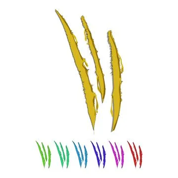 Slash claw scratch cartoon vector graphic Stock Illustration