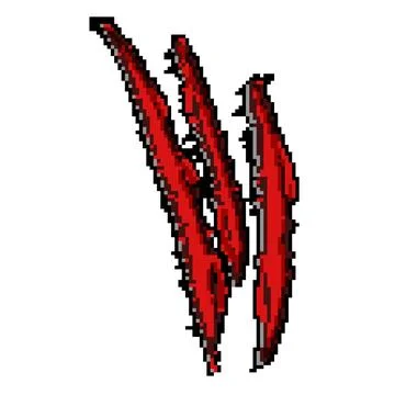 Slash claw scratch pixel art vector illustration Stock Illustration