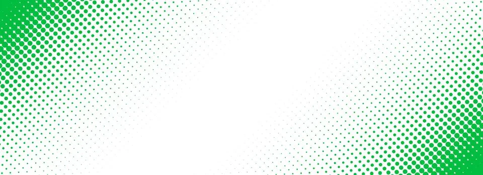 Slash green halftone gradient texture. Fading cartoon polka dot background Stock Illustration