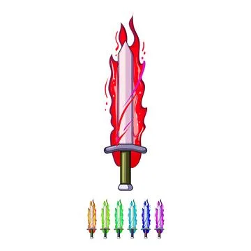 Slash sword effect cartoon vector graphic Stock Illustration