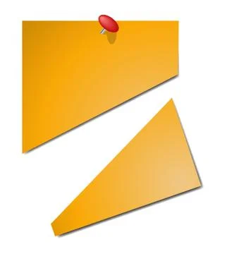 Slashed Sticky Note With Pin Stock Illustration
