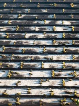 Slate black tiled surface rooftop pattern house Stock Photos