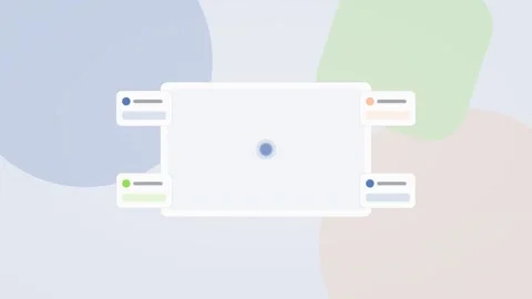 Slate blue and lime AI automation workflow flat design loop Stock Footage 342627792