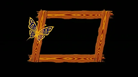 Slate, board, with butterfly,  alpha, on transparency, 1080p Stock Footage 10814888