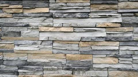 Slate cladding building wall, wide background Stock Photos