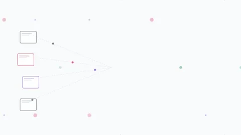 Slate Document Flow Digital Transform Process Flat Design Loop 動画素材 342606507