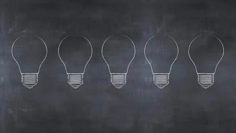 Slate with a drawing bulb Stock Illustration