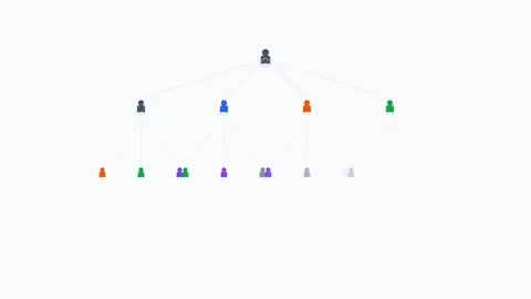 Slate Enterprise Large Team Structure Flat Design Animation Loop Stock Footage 342606755