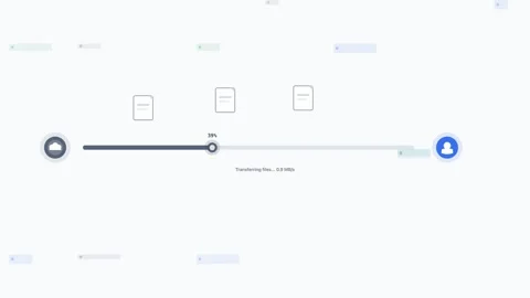 Slate File Transfer Cloud Progress Bar Flat Design Loop Stock Footage 342605501