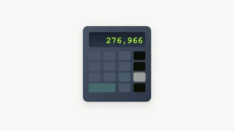 Slate Gray and Lime Green Digital Calculator Icon with Rapidly Counting Scr.. Stock-Footage 346006823