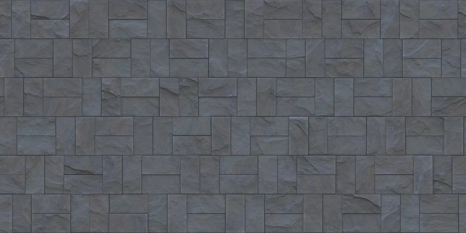 Slate Gray Seamless Stone Cladding Texture Stock Illustration