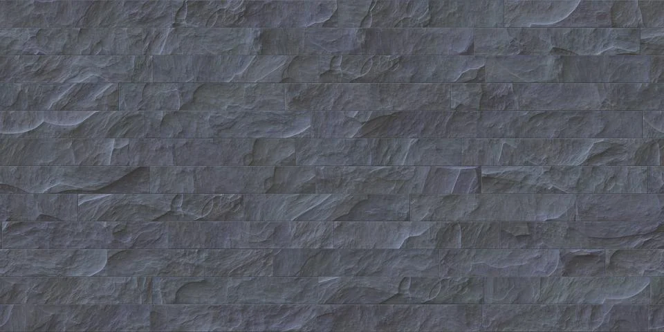 Slate Gray Seamless Stone Cladding Texture Stock Illustration
