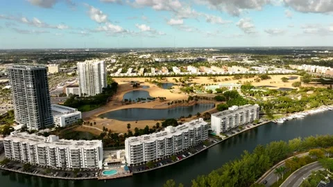 Slate Hallandale development and golf course Stock Footage 169824963