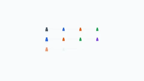 Slate Matrix Team Grid Organization Flat Design Animation Loop Stock Footage 342606824