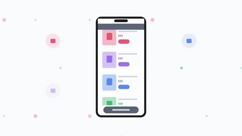 Slate Mobile Shopping App Store Purchase Flat Design Loop Video stock 342604652