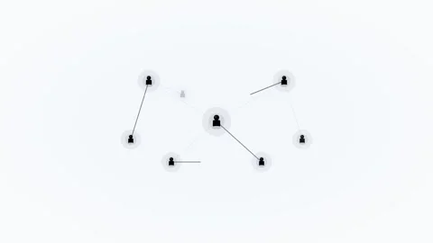 Slate Network Connected People Team Flat Design Animation Stock Footage 342607962