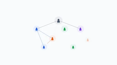 Slate Network Team Connections Web Flat Design Animation Loop 库存影片 342606720