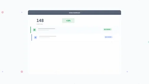 Slate Orders Dashboard Sales Analytics Flat Design Loop Vidéo 342604841