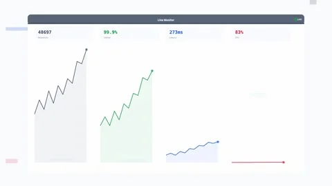 Slate Real Time Live Data Dashboard Monitor Animation Loop Stock Footage 342605534