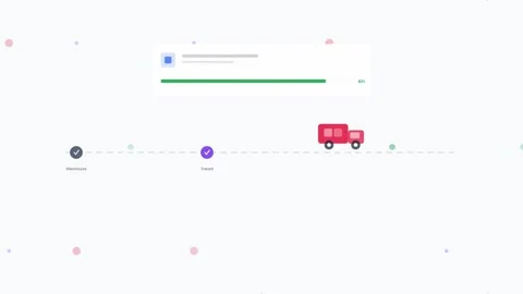 Slate Shipping Delivery Package Tracking Flat Design Loop 動画素材 342604781
