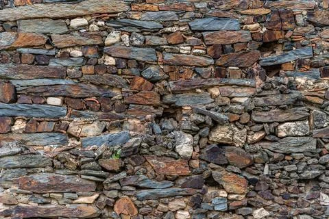 Slate slabs texture background. Pattern of black slate wall Stock Photos