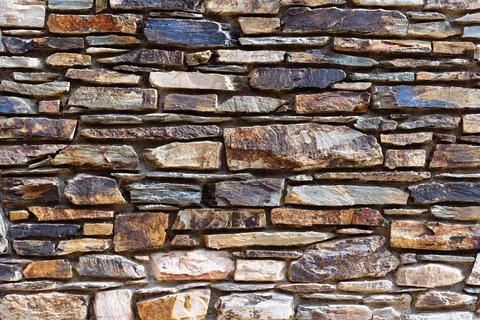 Slate Slabs Texture Wall Background. Pattern of black slate wall Stock Photos