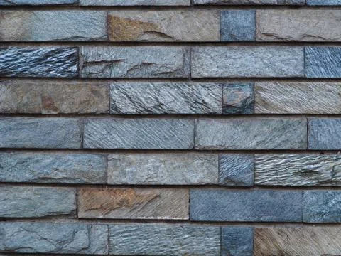 Slate tile brick work background photograph. Stock Photos