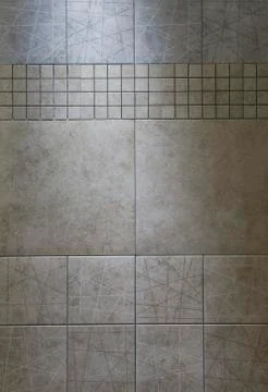 Slate tile ceramic, texture light gray.  Porcelain tile in the bathroom. Foto stock