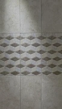 Slate tile ceramic, texture light gray.  Porcelain tile in the bathroom. Stock Photos