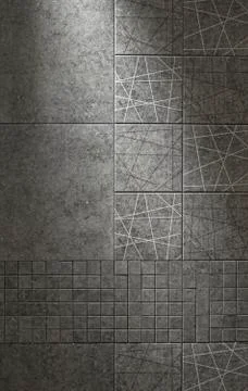 Slate tile ceramic, texture light gray.  Porcelain tile in the bathroom. Stock Photos