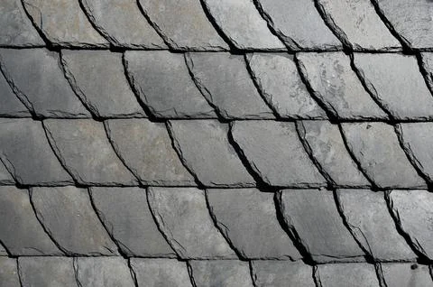 Slates as wall cladding on a house Stock Photos