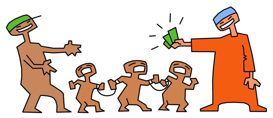 Slave children Stock Illustration