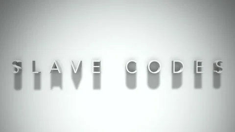 Slave codes 3D title animation with shadows on a white background Stock Footage 297217847