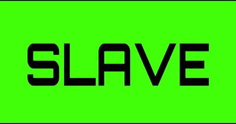 Slave text green screen, masked glitched effect. Stock Footage 132619026