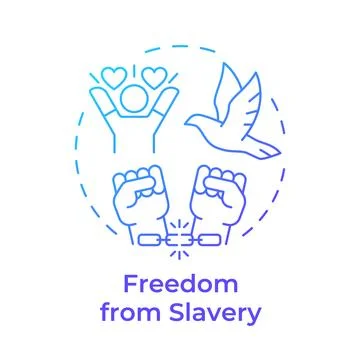 Slavery freedom blue gradient concept icon Stock Illustration